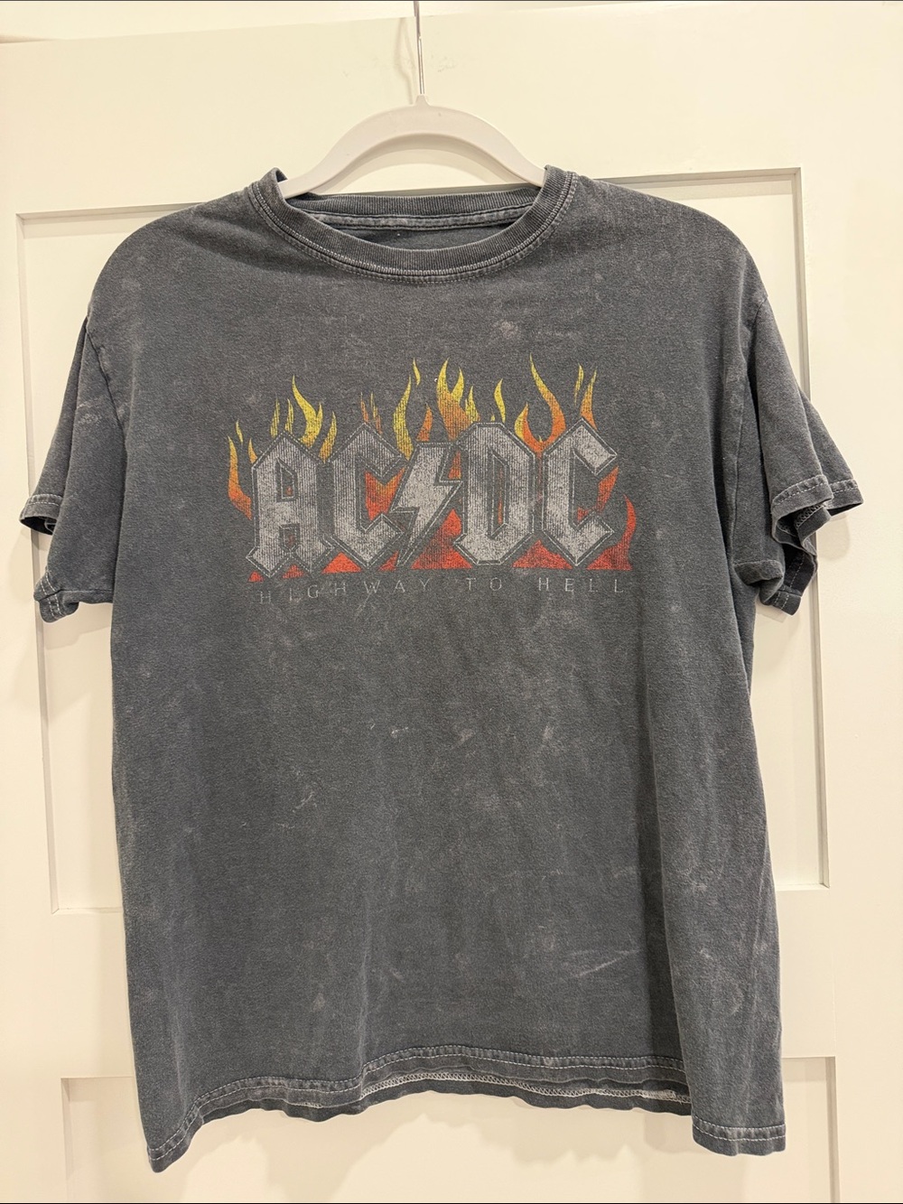 AC/DC Highway to Hell Flames Graphic Tee Black Size M